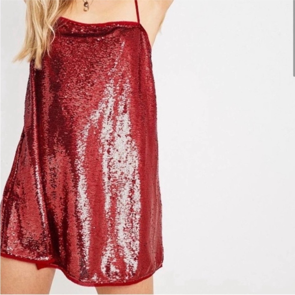 Free People Intimately Red Sequin Mini Dress - Picture 3 of 7